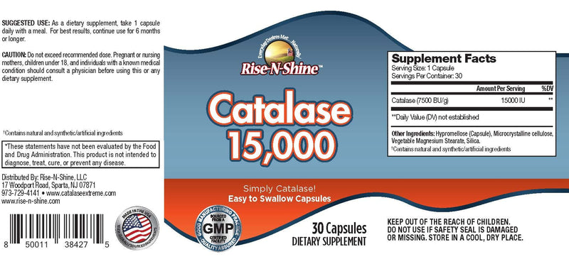 [Australia] - Catalase 15,000 - Pure Catalase Only Antioxidant Enzyme - 30 Day Supply 