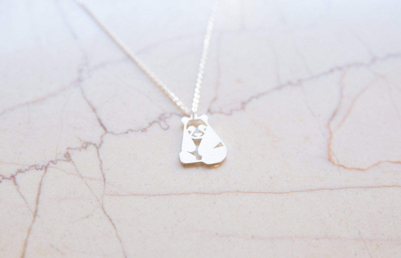 [Australia] - La Menagerie Panda Silver Origami Jewelry & Silver Geometric Necklace – 925 Sterling Plated Silver Necklace & Panda Necklaces for Women – Panda Necklace for Girls & Origami Necklace 