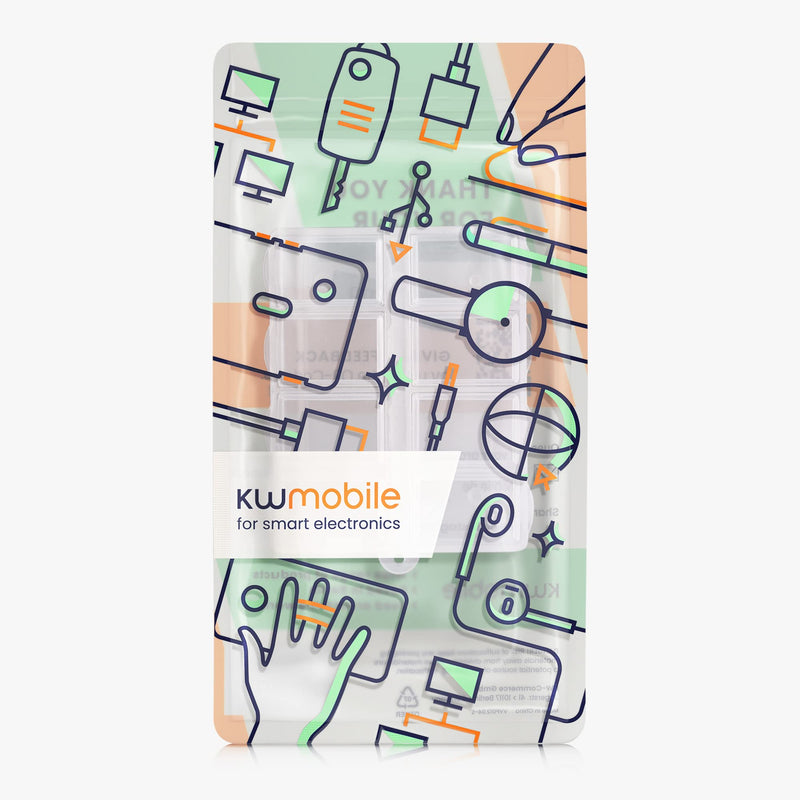 [Australia] - kwmobile 8-Compartment Pill Case - Pill Box Pill Organizer Pills Container Portable Holder 3" x 2-1/2" (75mm x 63mm) - Matte Transparent 