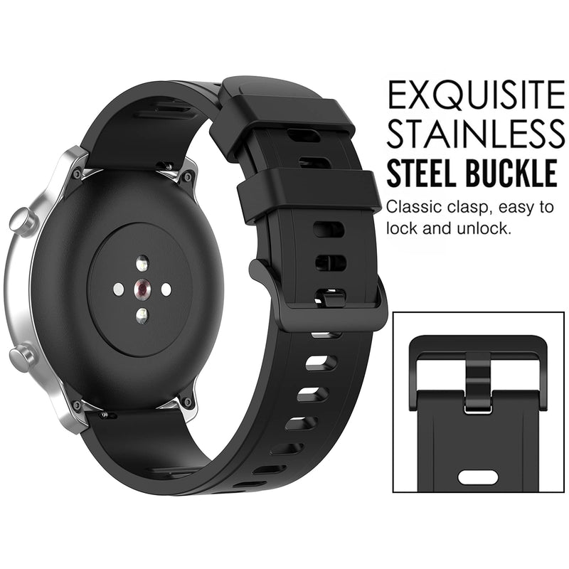 [Australia] - QGHXO Band for Amazfit GTS, Soft Silicone Replacement Band for Amazfit GTS/GTS 2/ GTS 2e/ GTS 2 Mini/Bip/Bip Lite/Bip S/Bip U/GTR 42mm Smartwatch (No Tracker, Replacement Bands Only) 5PCS Boys 