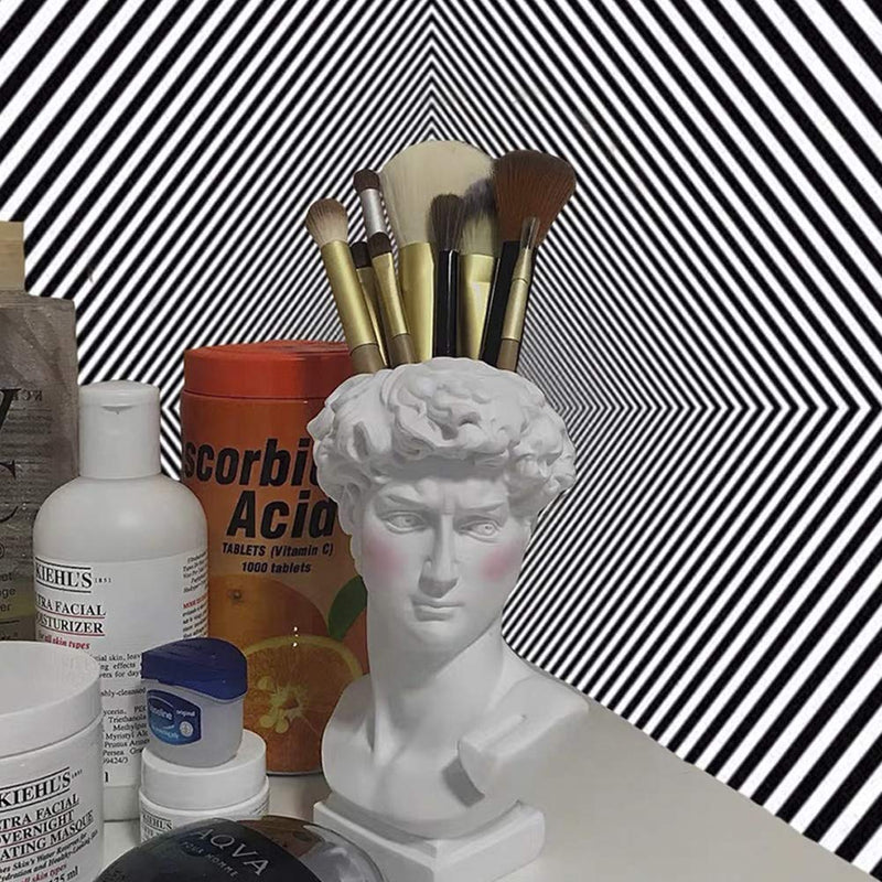 [Australia] - Lemonadeus Unique David Sculpture Decor Makeup Brush Holder Storage Cosmetic Organizer Make Up Brushes Display/Vase/Penholder 