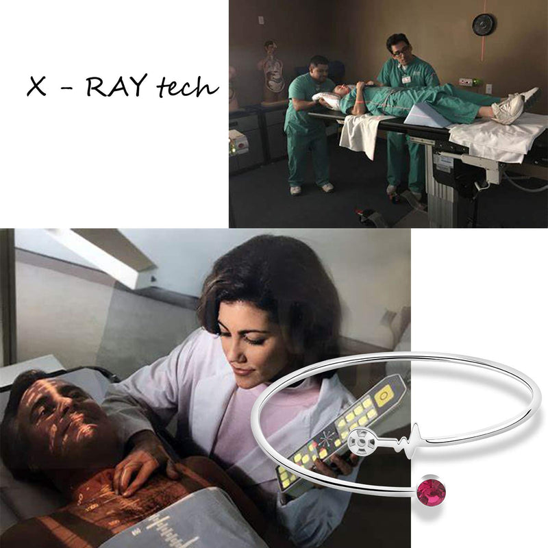 [Australia] - MAOFAEDX-Ray Tech Gift X-Ray Tech Bracelet Radiographer Gift Radiology Technologist Gift Radiologist Gift Radiology Graduation Gift Future X-Ray Tech Gift Silver 