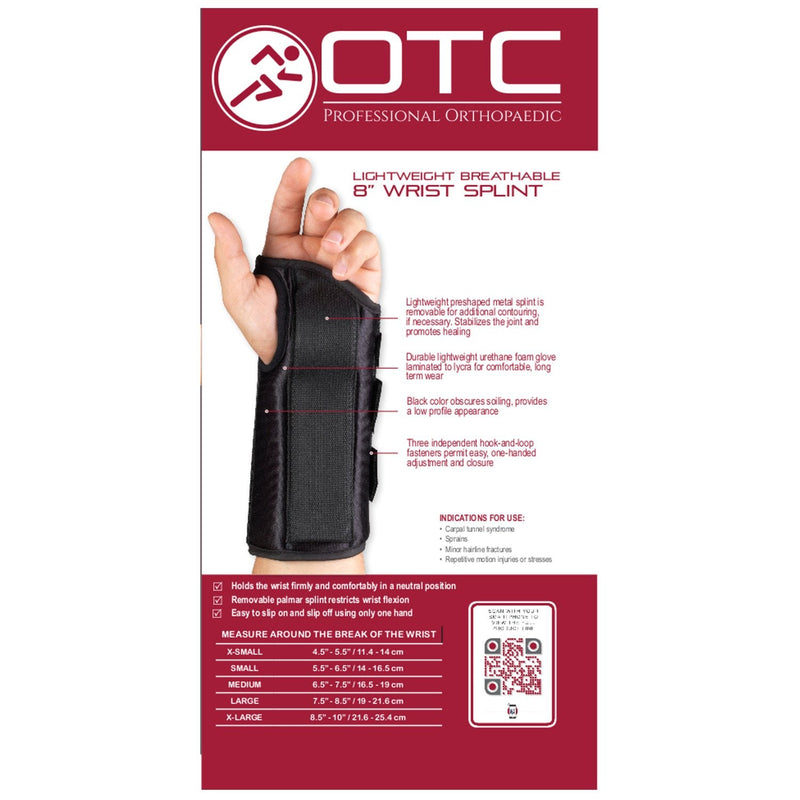 [Australia] - OTC Wrist Splint, Adult Support Brace, X-Small, 8 Inch (Left Hand) 
