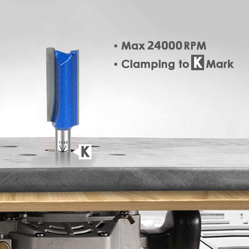 [Australia] - KOWOOD Plus Double Flute Straight Router Bit Set, 1/4 Inch Shank. Cutting Diameter in 1/4”, 5/16”, 3/8”, 1/2”. with Updated Kowood C3 Carbide. Great for Create Groove, dado or Hollow 