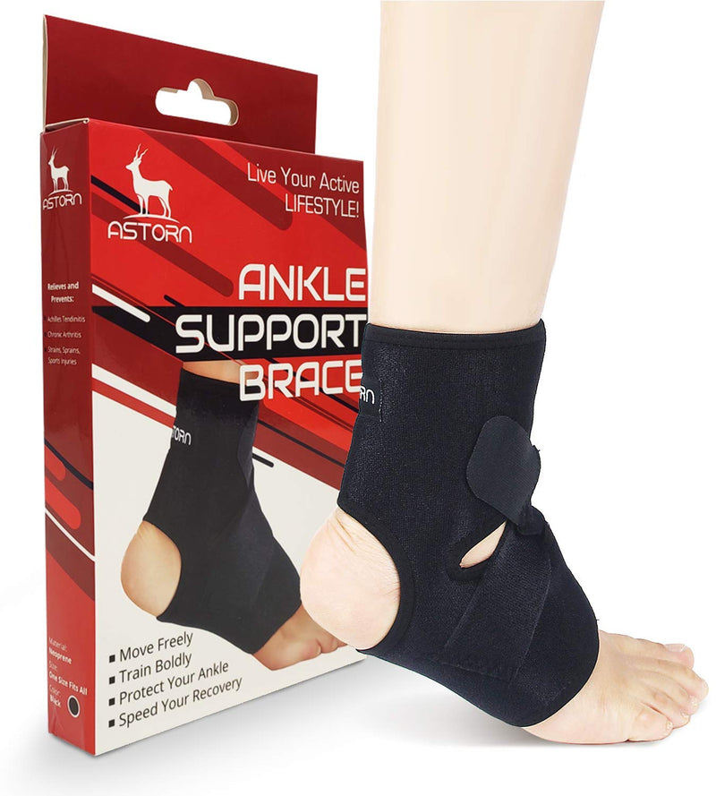 [Australia] - Ankle Brace & Achilles Tendon Support Sleeve by Astorn. Ankle Compression Sleeve for Plantar Fasciitis Relief, Heel Spurs - Achilles Tendonitis Brace for Men and Women. One Size Fits Both Feet Ankle Support Wrap for Running & Everyday Wear. 
