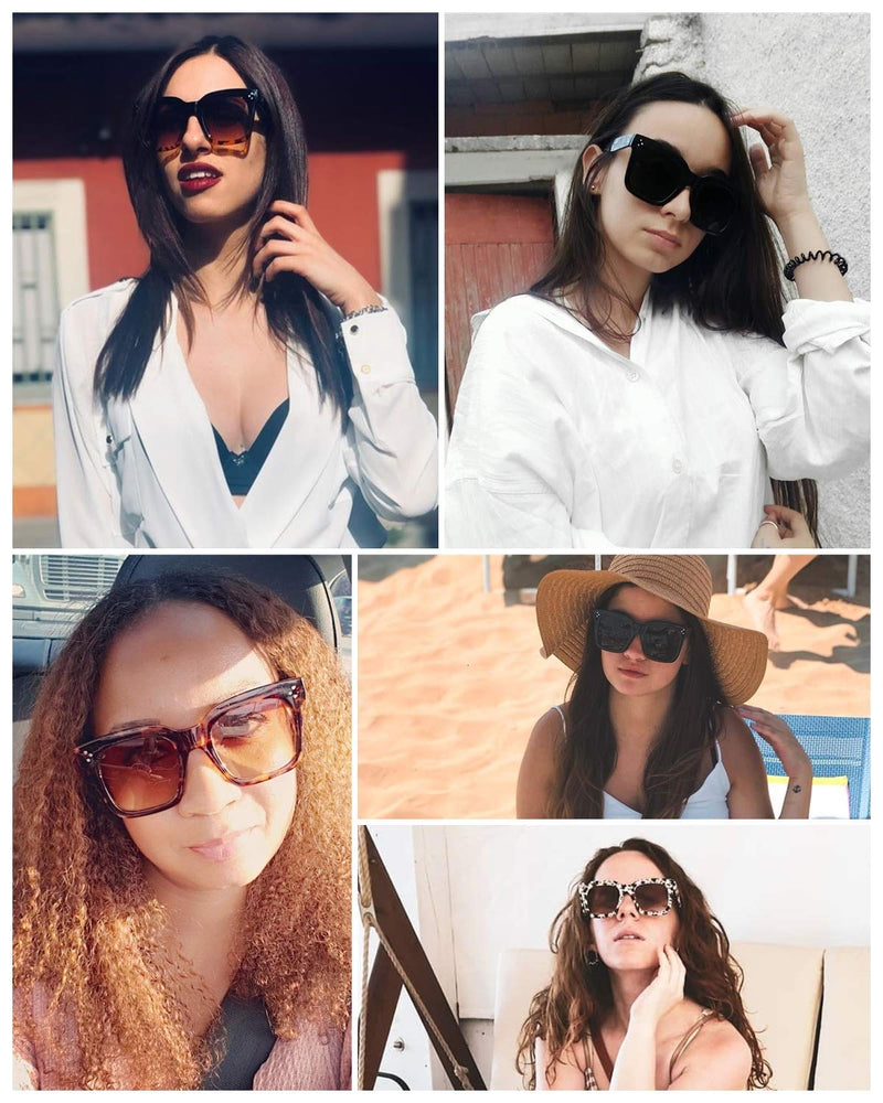 [Australia] - FEISEDY Vintage Women Butterfly Sunglasses Designer Luxury Square Gradient Sun Glasses Shades B2486 Black 51 Millimeters 