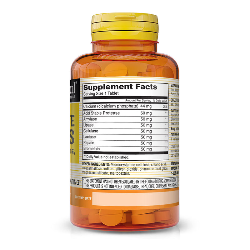 [Australia] - Mason Natural Plant Based Ultra Digestive Enzymes with Bromelain, Lactase, Papain & Protease - Supports Healthy Digestion & May Reduce Bloating, 60 Capsules (Pack of 3) 180 