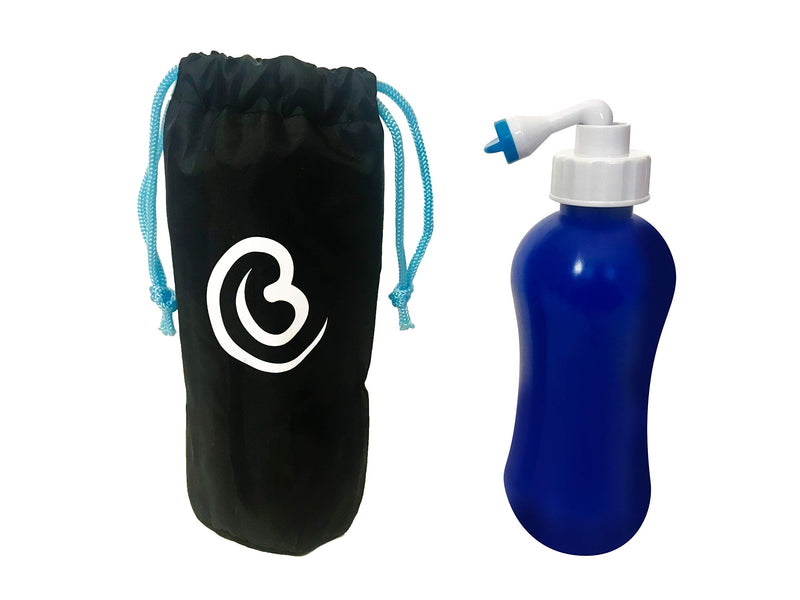 [Australia] - BOSS BIDET MINI perfect for home, travel, post partum. Great pressure, easy to use, high quality. Hot warm cold water. Angled retractable nozzle, discrete bag, compact 12.5 oz 380 ml blue 
