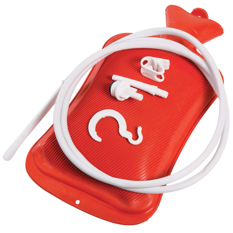 [Australia] - MABIS Reusable Hot Water Bottle, Enema and Douche Kit Helps to Alleviate Pain Associated with Constipation, Bloating, Aches and Pains, 2 Quart Capacity, 42-842-000, Red, One 