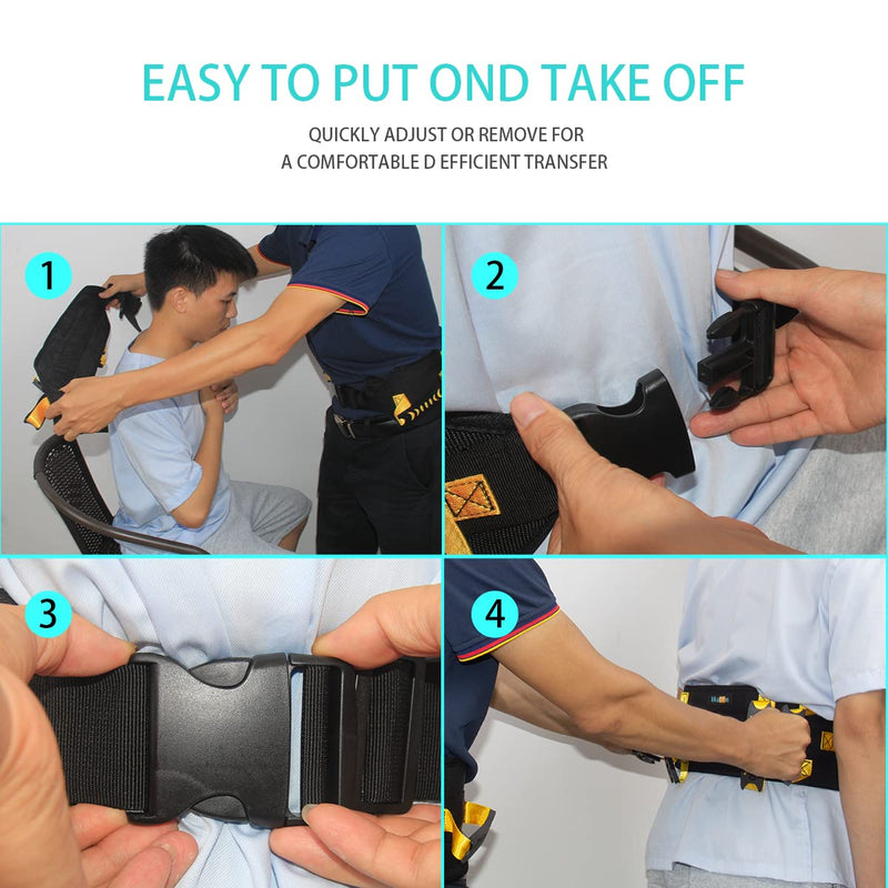 [Australia] - KkaFFe Gait Belt with Handles, Transfer Belt for Elderly, Patient Gait Belts, Transfer Belt Assist, Gait Belts for Seniors, Upgraded Using Rubber Handles Blue 