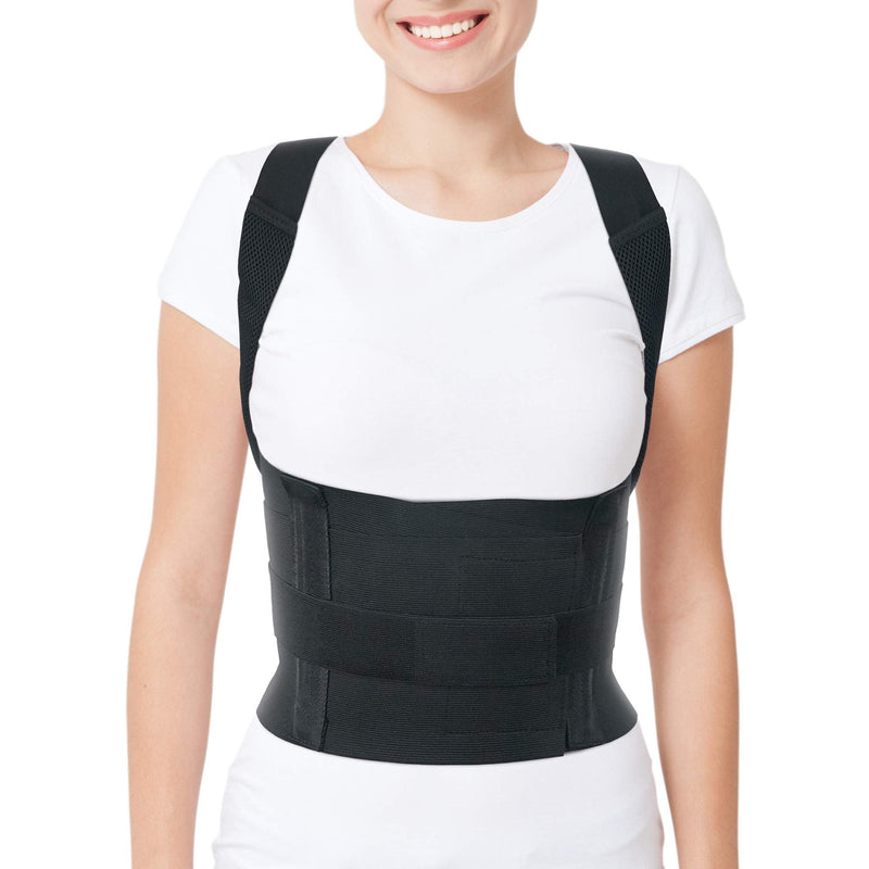 [Australia] - ORTONYX Comfort Posture Corrector Clavicle and Shoulder Support Back Brace, Fully Adjustable for Men and Women/656A-L Large, Waist/Belly 36" - 39½" Black 