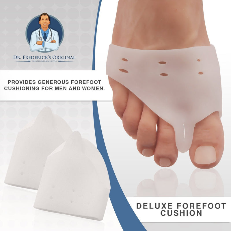 [Australia] - Dr. Frederick's Original Deluxe Ball of Foot Cushions & Bunion Pad - 2 Pieces - Foot Pads to Help Relieve Hallux Valgus, Tailor's Bunion, and Forefoot Pain - Get Back to Your Active Lifestyle 