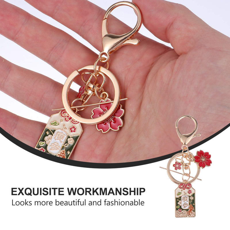 [Australia] - VALICLUD Feng Shui Key Chains Japanese Keychains with Cherry Blossoms Good Fortune Keychain Decorative Keyring Charm Pendant for Purse Handbag Car Key 