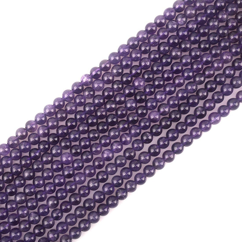 [Australia] - ICAI Beads 6mm Natural Amethyst Stone Beads for Jewelry Making DIY Crafts Design 1 Strand 15" APPR.63-65pcs 