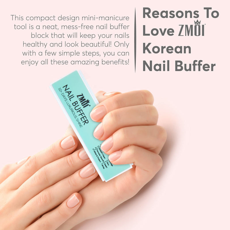 [Australia] - ZMOI Pro Nail Buffer – 3 Pack Luxurious Shine Korean 4-Way Nail Buffing Block – Natural Shine Nails – Manicure/Pedicure Tools for Home and Salon 