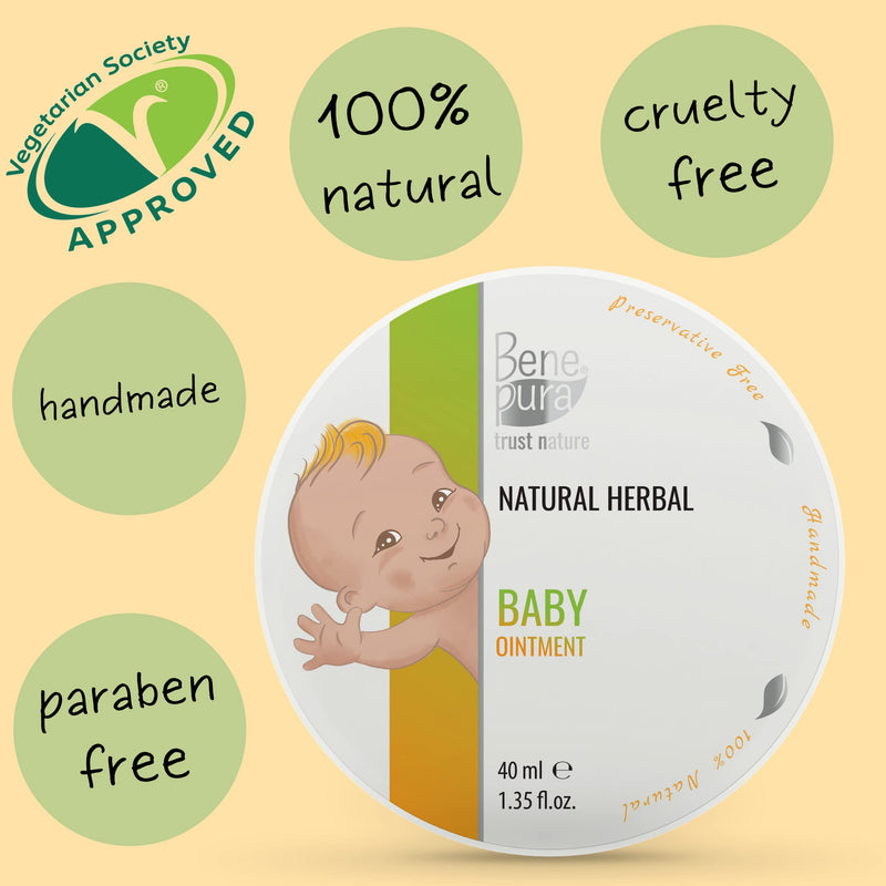 [Australia] - BenePura Nappy Rash Ointment - Baby Nappy Cream - Natural Nappy Rash Cream for Babies with Calendula and Chamomile - Barrier Cream Baby Cream - Calms, Protects and Nourishes - Baby Moisturiser - 40 ml 