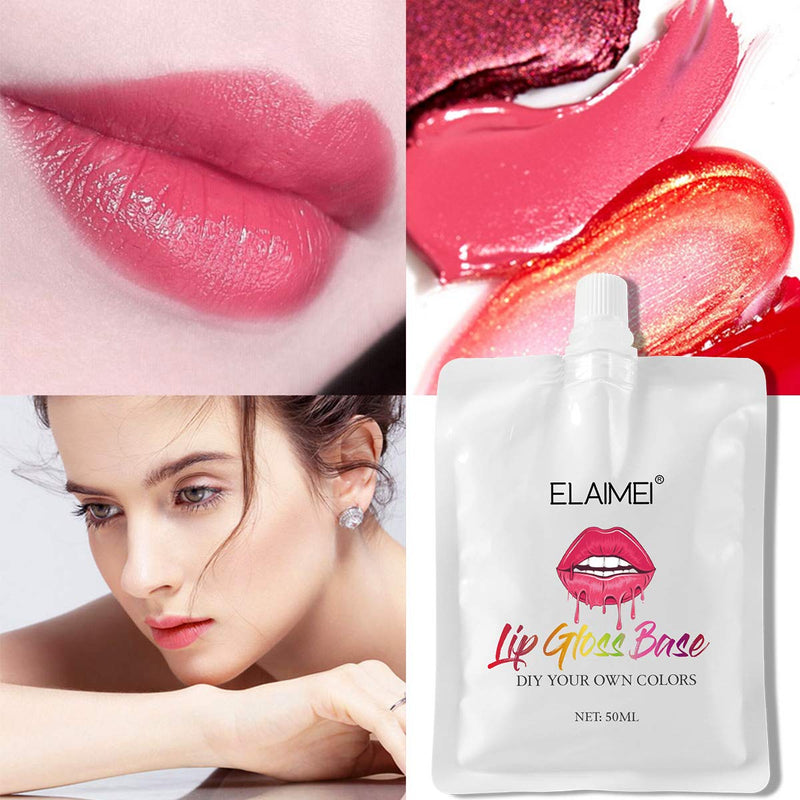 [Australia] - Moisturize Lip Gloss Base, Clear Base Lip Gloss, Lip Gloss Base Oil Material Lip Makeup Primers, Non-Stick Lipstick Primer for DIY Handmade Lip Balms Lip Gloss (50ML) 