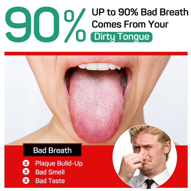 [Australia] - RONAVO Tongue Scraper, 2 Pack Tongue Cleaner for Oral Hygiene and Fresh Breath, Stainless Steel Tongue Scrapers for Adults, Dentist Approved, Easy to Use and Clean Wider Tongue Scraper(silver) 