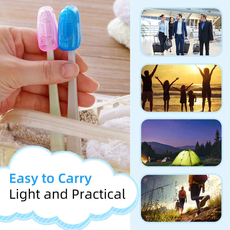 [Australia] - 5 Pieces Toothbrush Cover, Travel Portable Toothbrush Head Covers Case Holder Clip Blue/Pink/Yellow/Green/Clear Toothbrush Cover Set, Anti-Dust PP Toothbrush Protector Cap for Camping Family School 