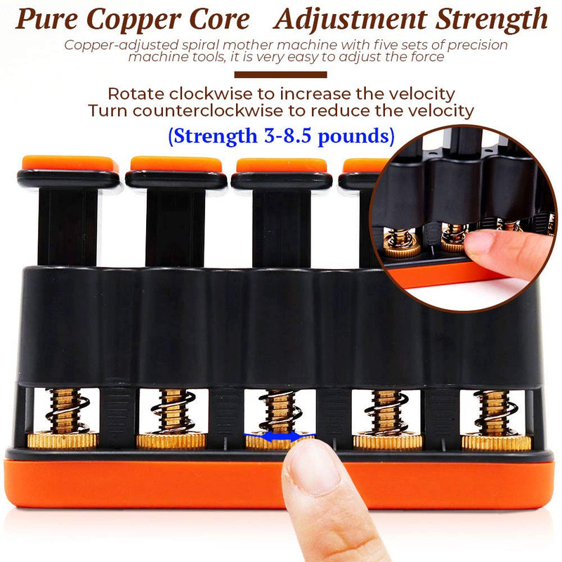 [Australia] - DILIMI Finger Strengthener,Guitar Beginner Exercier,Finger Trainer,Hand Grip Strength Trainer for Athletes,Musicians & Physical Therapy Orange 