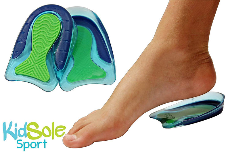 [Australia] - KidSole Sport Traction Shock Absorbing Lightweight Gel Heel Cups for Kid's with Sensitive Heels, Heel Spurs, Plantar Fasciitis, or Ankle Pain (2 Pairs, 4 Single Heelcups) (Kid's Size 3-7) Kid's Size 3-7 