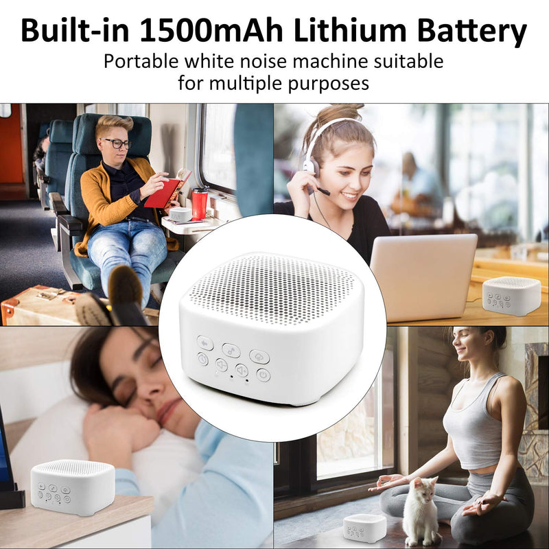 [Australia] - Portable White Noise Machine, Sleep Sound Machine with 21 Soothing Sounds and Memory Function, Sleep Aids, Rechargeable Battery and Timer, Suitable for Bedroom, Library, Travel, Yoga and More. White Mini 