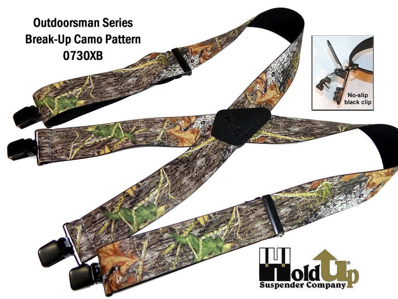 [Australia] - HoldUp Suspender Company Outdoorsmen Series Breakup Camouflage Pattern X-Back Suspenders with Patented Patented No-slip Clips 