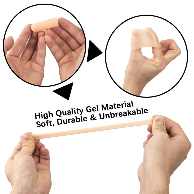 [Australia] - 20 PCS Finger Support Protector Gloves, Gel Finger Cots/Covers - Different Sizes Silicone Fingertips for Hands Cracking, Eczema Skin 
