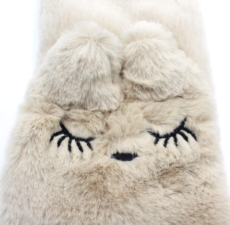 [Australia] - Girls Boys Warm Plush Scarf Neckwarmer Winter Cute Cat Thick Soft Shawl Wrap Scarves Beige 