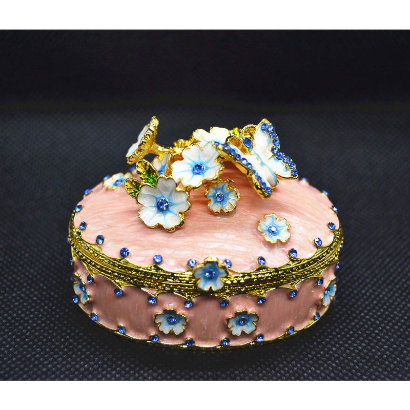 [Australia] - Aelidiya Butterfly Jewelry Box Trinket Box Decorative Trinket Jewelry Keepsake Storage Box Home Decor Pink 