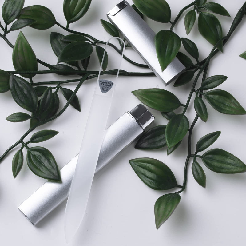 [Australia] - Glass Nail Files for Natural Nails by Bona Fide Beauty - Crystal Nail Filer Made in Czech Republic Clear 