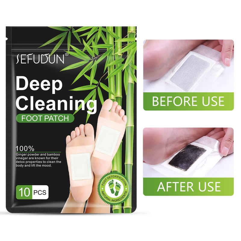 [Australia] - Detox Foot Patches for Stress Relief & Deep Sleep, Detox Foot Patches, 10Pcs Detox Foot Pads with Natural Bamboo Vinegar to Remove Body Toxins 