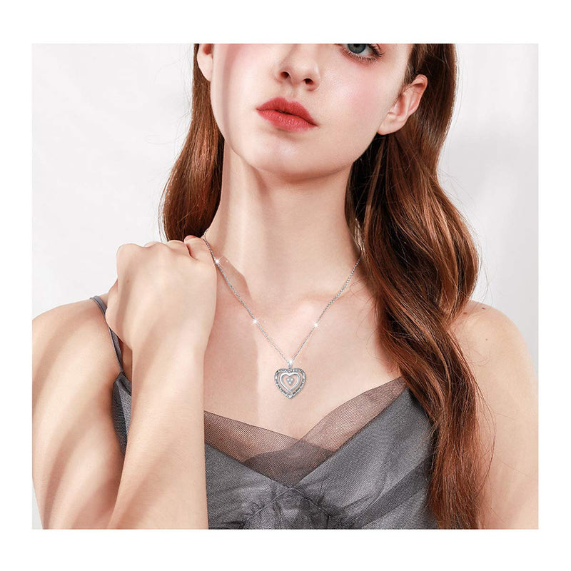 [Australia] - S925 Sterling Silver Best Friend Friendship BFF Heart Jewelry Pendant Necklace A true friend reaches for your hand but touches your heart 2 