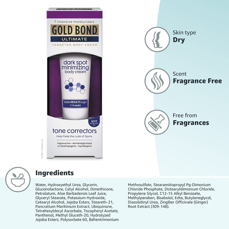 [Australia] - Gold Bond Dark Spot Minimizing Cream, White, Fragrance Free, 2 Ounce 