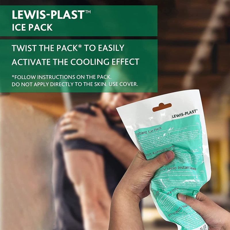 [Australia] - Lewis-Plast Premium Instant Ice Pack - Disposable Cold Therapy Ice Packs, Instant Pain Relief for Back, Neck, Ankle, Sprains, Headaches and Toothache 