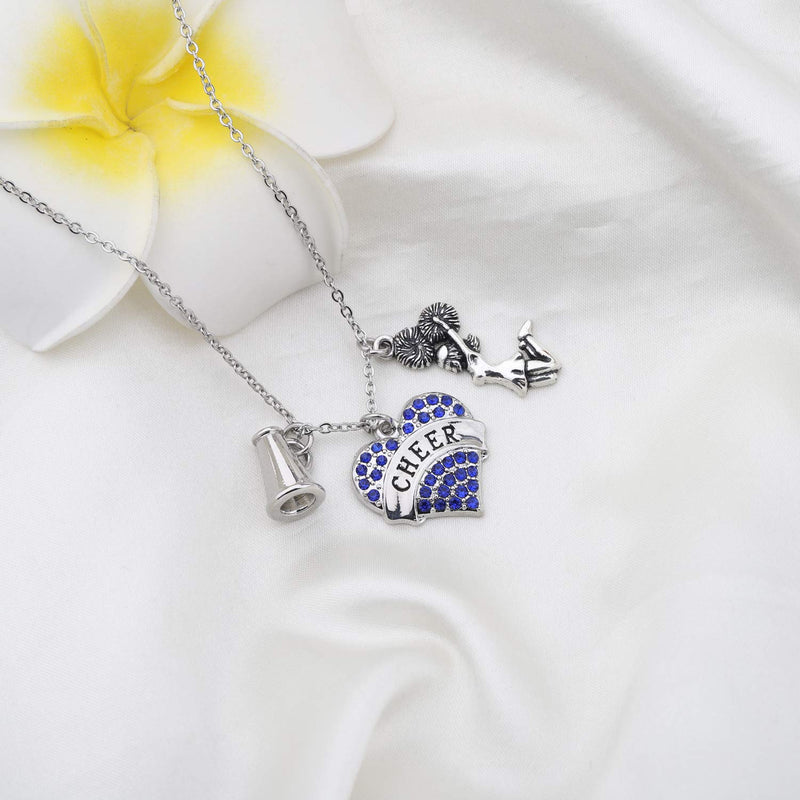 [Australia] - Gzrlyf Cheer Necklace Cheerleader Jewelry Cheerleading Gifts Cheer Gifts for Cheerleaders Blue 