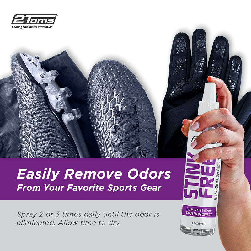 [Australia] - 2Toms StinkFree Shoe Odor Eliminator Spray, Removes Gear Odors Caused by Sweat, 8 Ounce Bottle 