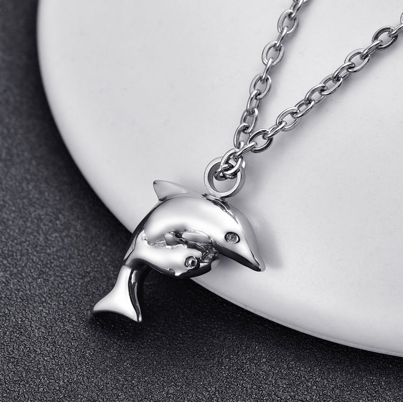 [Australia] - FCZDQ Double Dolphin Starfish Cremation Jewelry Urn Ashes Necklace Memorial Keepsake 