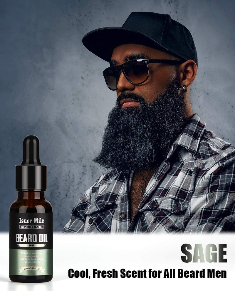 [Australia] - Beard Oil 4 Scents Pack Set, 100% Natural, Cedarwood, Sandalwood, Sage, Sweet Orange for Men Beard Care Growth, Moisturize, Soften, Strengthen, Ideal Perfect Gifts for Men Him Dad Father Boyfriend 