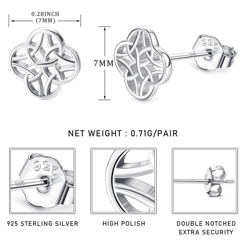 [Australia] - Milacolato 925 Sterling Silver Celtic Trinity Knot Studs Earrings Tiny Earring Stud Set for Women 