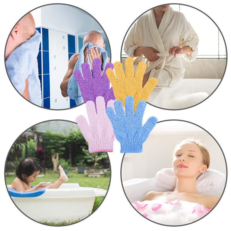 [Australia] - Duufin 14 Pairs Exfoliating Gloves Body Scrubber Bath Gloves Scrubbing Gloves for Shower, Spa, Massage, Dead Skin Cell Remover, 7 Colours Colour 1 