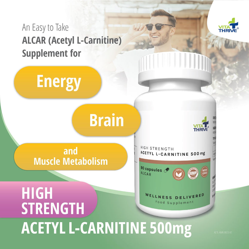 [Australia] - VitaThrive® Acetyl L Carnitine 500mg – 90 Capsules 