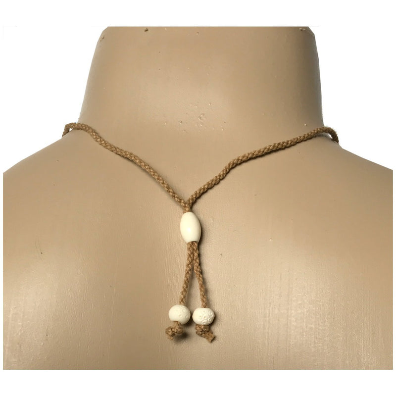 [Australia] - Hawaiian Jewelry Hand Carved Round Fish Hook White Buffalo Bone Hawaii Necklace 