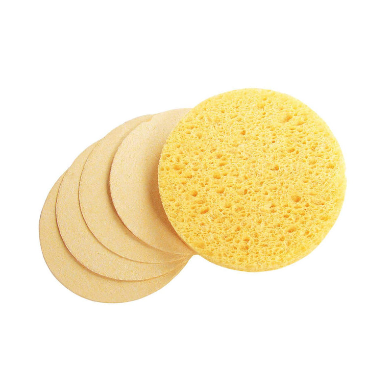 [Australia] - Face Sponge - APPEARUS Compressed Natural Cellulose Facial Sponges | Made in USA | Cosmetic Spa Sponges for Facial Cleansing and Exfoliating (25 Count) (Natural) Yellow 