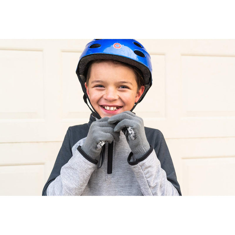 [Australia] - Magic Knit Kids Stretch Gloves - Winter Gloves for Kids Extra Strong Grips 3pack 5-8 years Camo - Black, Navy & Brown 