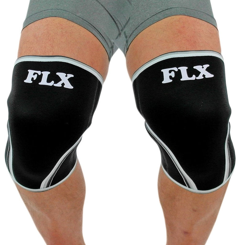 [Australia] - Pair of FLX 7mm Neoprene Compression Knee Sleeves Wraps. Great for Powerlifting, Squats, Crossfit, etc. Prevent Injury and Pain. Size Large 