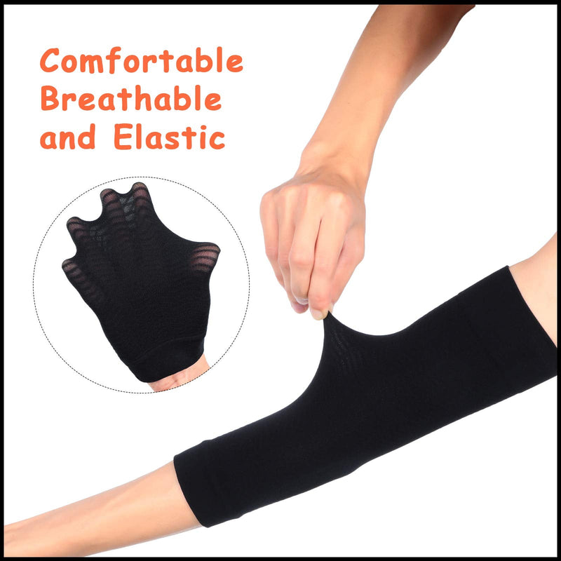 [Australia] - 4 Pieces Calf Compression Leg Arm Sleeve Men Women Brace Socks Relieve Shin Splint Pain for Knee, Thigh, Running, Cycling, Walking, Football Accessories 