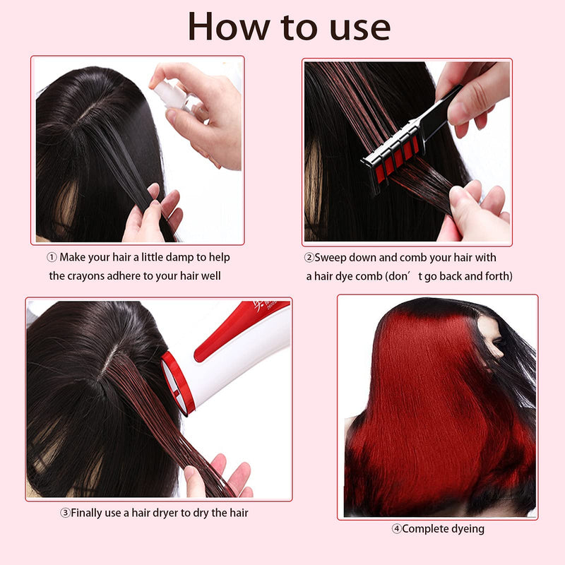 [Australia] - Hair Color Hair Chalk Dye Kit for Kids,Washable Non-Toxic Hair Dye for 3 4 5 6 7 8 9 10 Year Old,HOINCO 10 Color Halloween, Party, Cosplay, Christmas, Birthday Girls Gift 