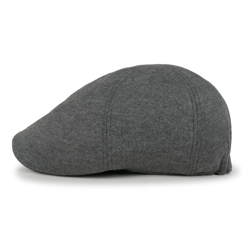 [Australia] - ililily Soft cotton Newsboy Flat Cap ivy stretch Driver Hunting Hat Medium Dark Grey 