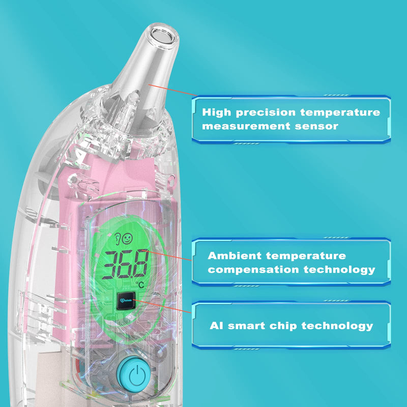 [Australia] - Ear Thermometer for Adults and Kids, Infrared Temperature Thermometer for Children, Digital Baby Body Thermometers with Fever Alarm and Accuracy Reading 